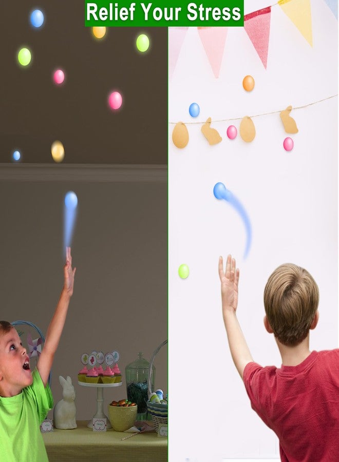 AMENON 12 Pack 3" Large Prefilled Easter Eggs Glow in The Dark Sticky Ceiling Ball Easter Basket Stuffers Essential Stress Relief Fidget Toys Easter Eggs Hunt Party Favor Gifts for Kids Boys Girls Toddler - Image 3